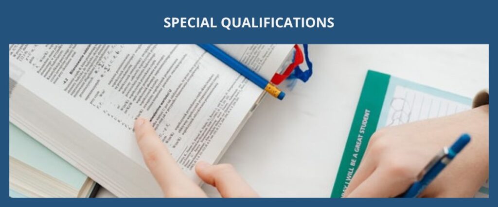 SPECIAL QUALIFICATIONS 特殊能力 eng