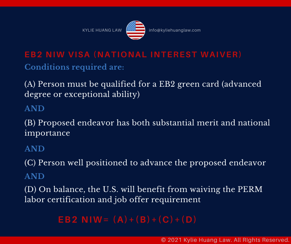 EB2 National Interest Waiver Checklist NIW Kylie Huang Law