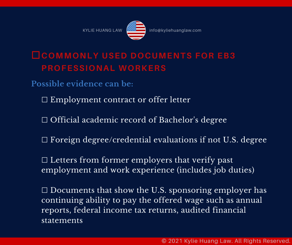 EB3 Green Card Checklist (Professional Worker) Kylie Huang Law